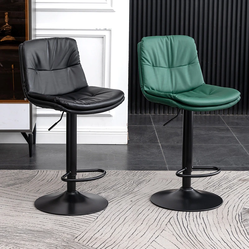 北欧吧台椅家用现代简约靠背轻奢酒吧椅子升降旋转收银高脚吧凳子