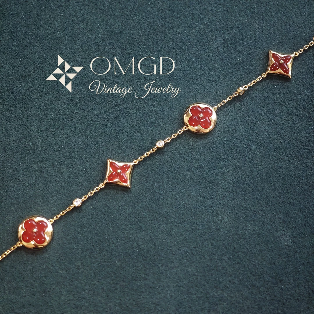 铜合金合成锆石手链 【A1179】四花手链 轻奢时尚设计款-L2