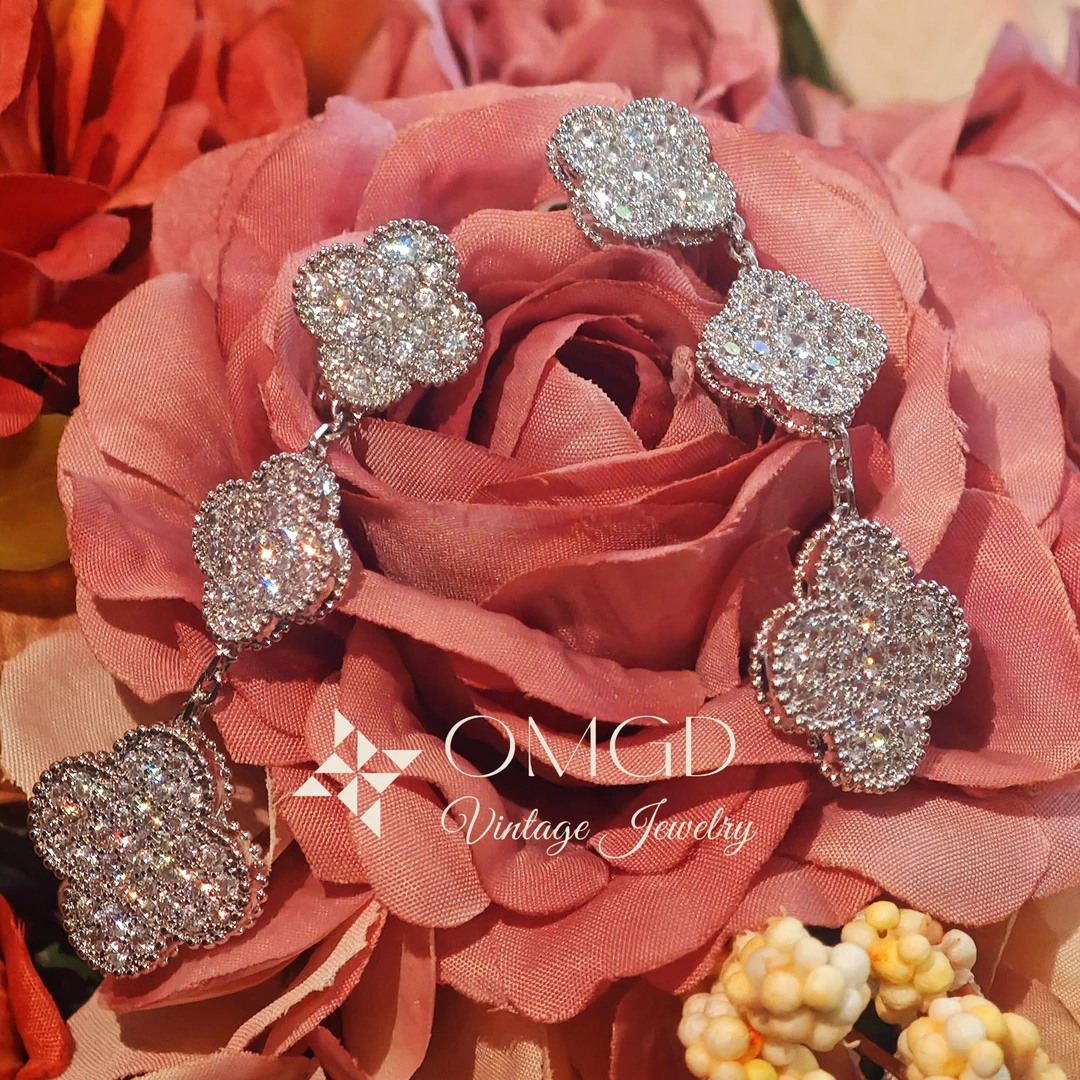 铜合金合成锆石耳饰 【A1111】耳钉 轻奢时尚设计款