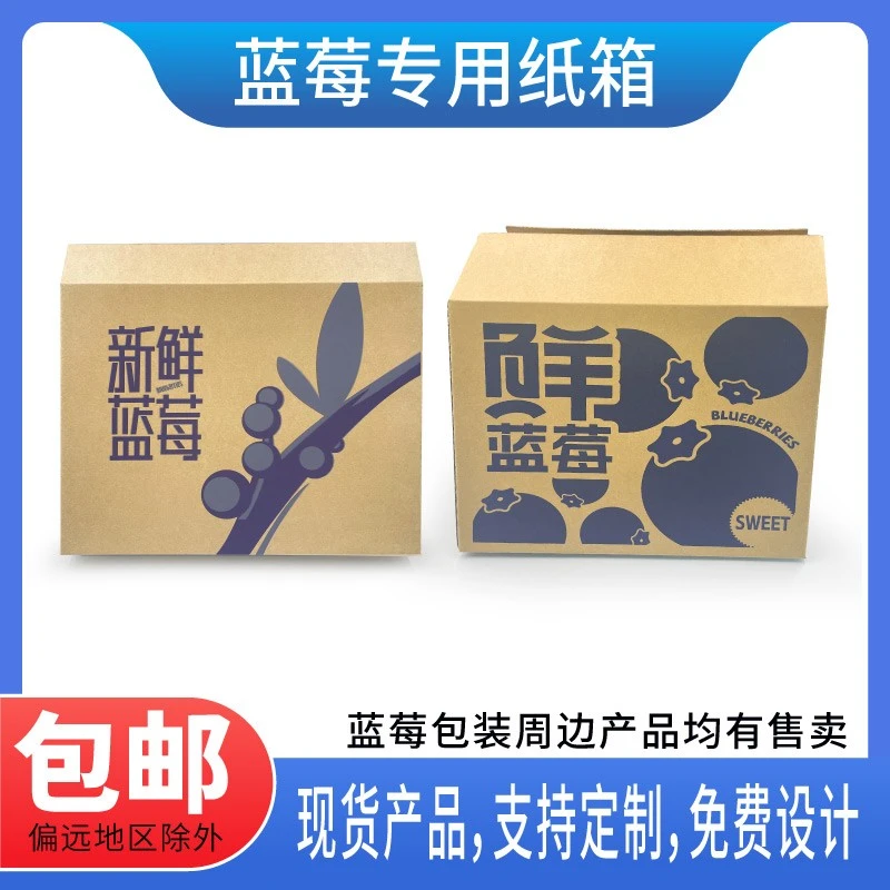 125g盒蓝莓泡沫箱子1-3斤装蓝莓礼盒水果包装纸箱批发现货PET盒