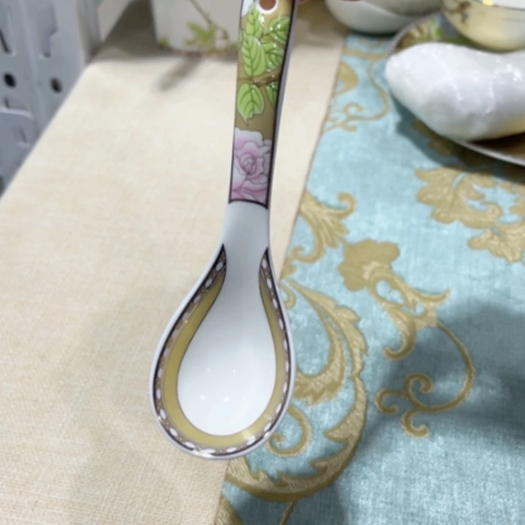 【闪购商品】陶瓷盘琴瑟小勺十个瑕疵