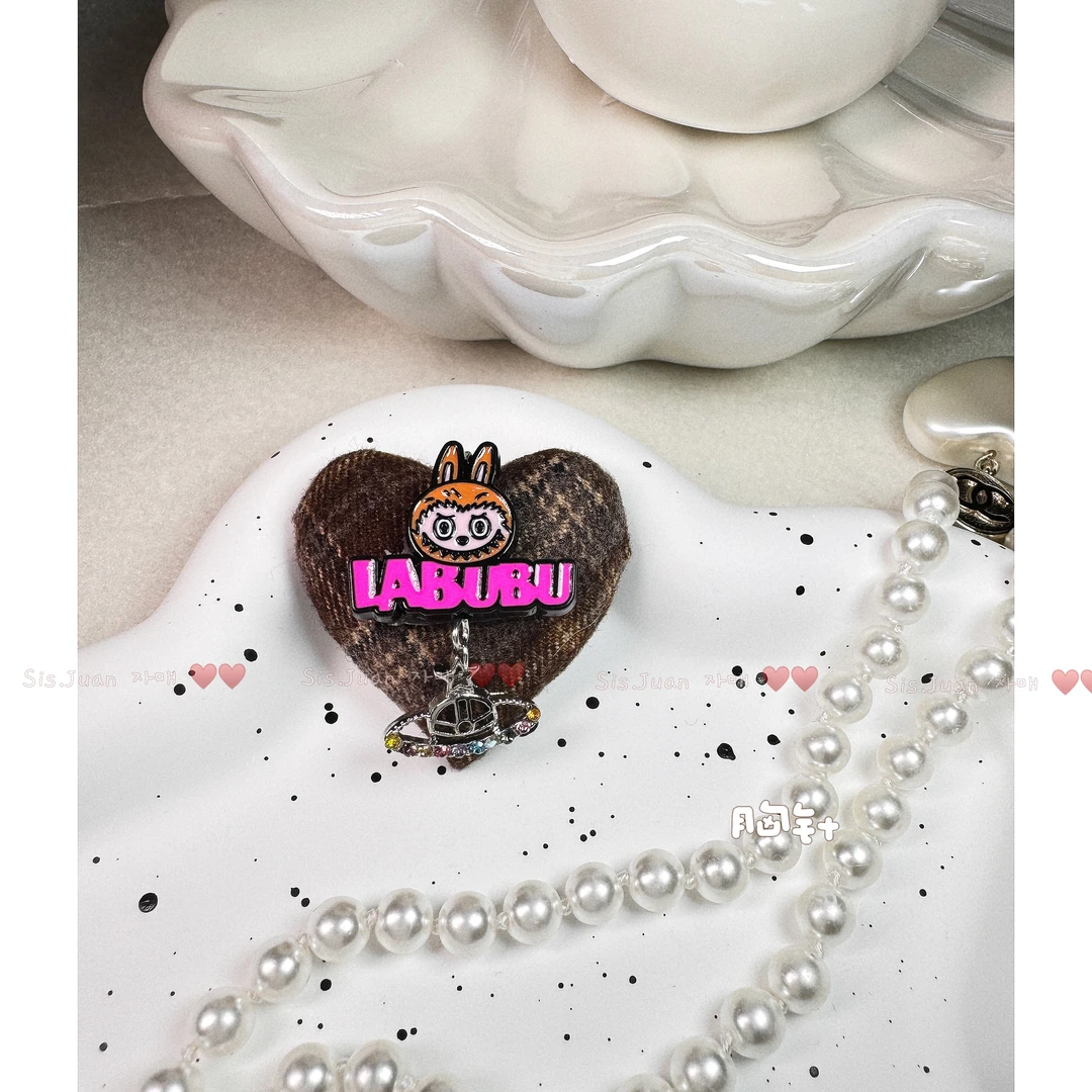 铜合金布艺胸针 铜合金合成锆石胸针 拉布布星球胸针 RSR0004