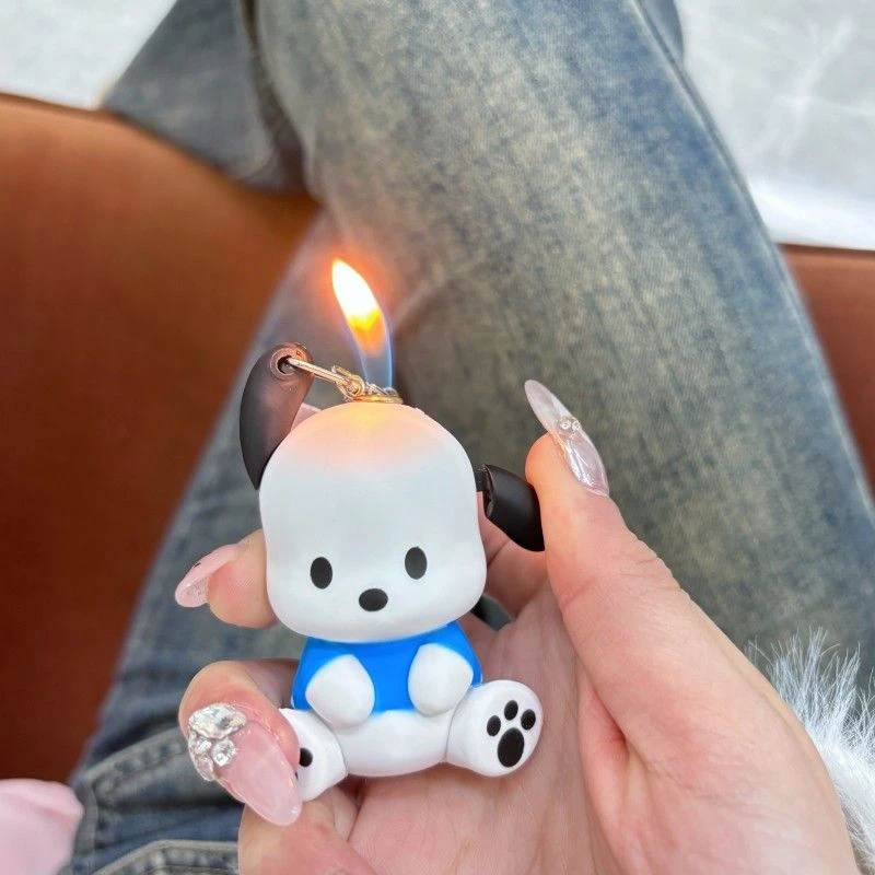 多功能钥匙扣蠢萌小狗充气打火机潮流可爱小狗打火机