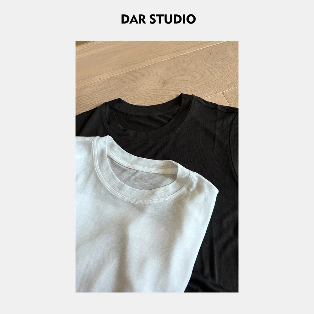 DAR STUDIO 【高线气泡TEE】100天S夏季新款轻薄百搭短袖T恤