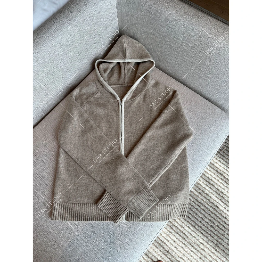 DAR STUDIO 深圳货【芬兰印象】100羊毛秋冬拉链毛衣外套86082