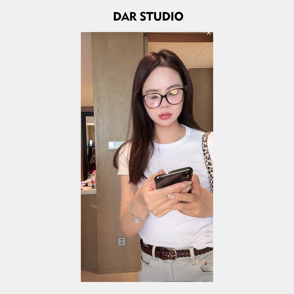 DA.R.JIA 高端系列【松弛感打底】2024春夏新款打底宽领边T恤0754