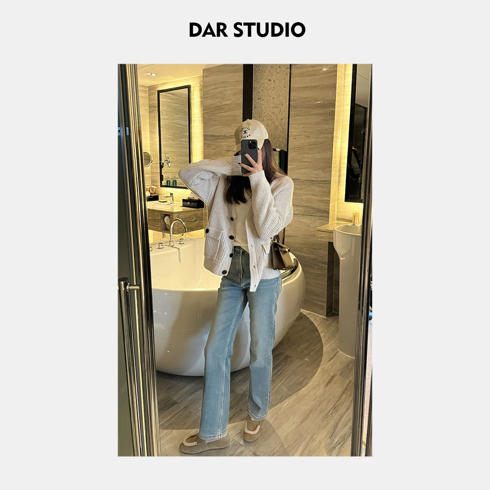 DAR STUDIO 深圳货【长腿天花板】2024秋冬窄版阔腿裤牛仔裤84021