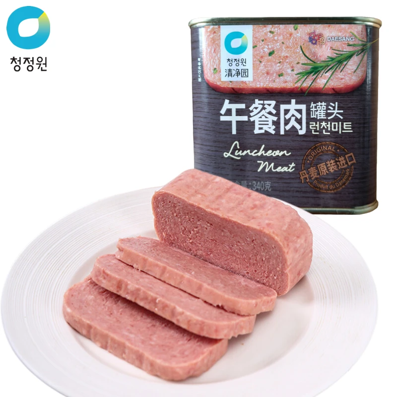 【律哥推荐】丹麦进口清净园猪肉午餐肉罐头340克*24/箱原装进口