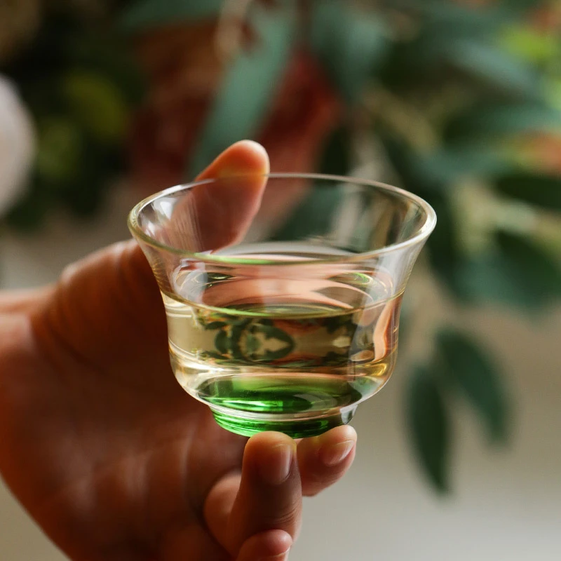 禾器玻璃小茶杯晶彩清杯个人主人杯功夫茶大号品茗杯高档单杯