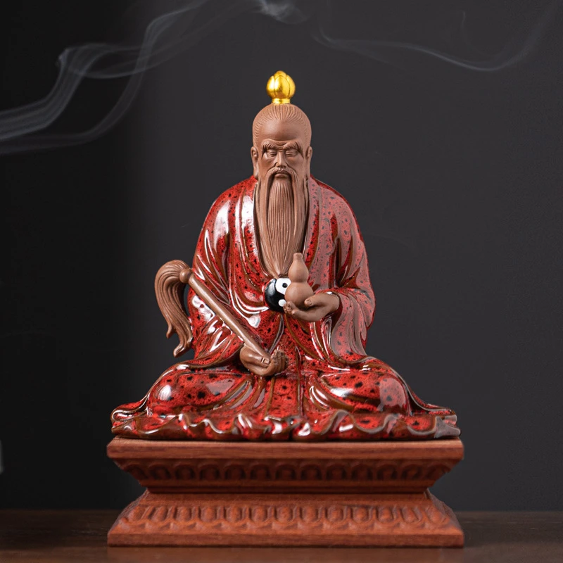 中式陶瓷太上老君道家三清祖师神像道德天尊雕像家用桌面供奉摆件