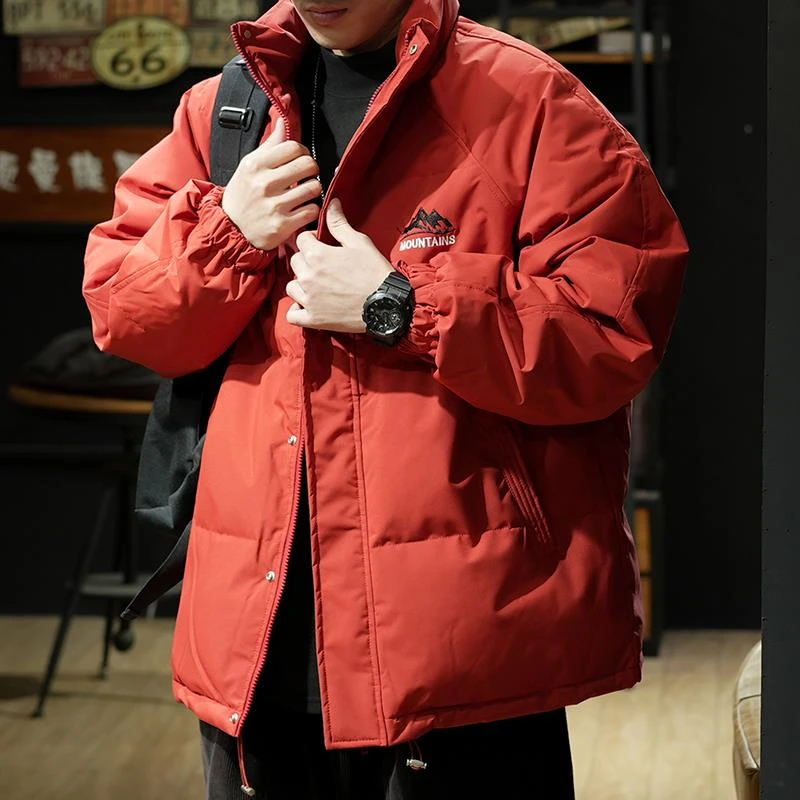 2025龙年新年系列羽绒服男冬季90白鸭绒加厚保暖外套男士红色衣服