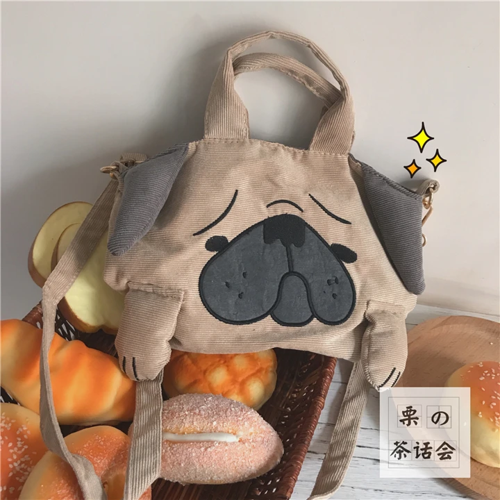 茶话会日系呆萌可爱哈皮狗单肩包斜挎包少女软妹小包学生背包女包