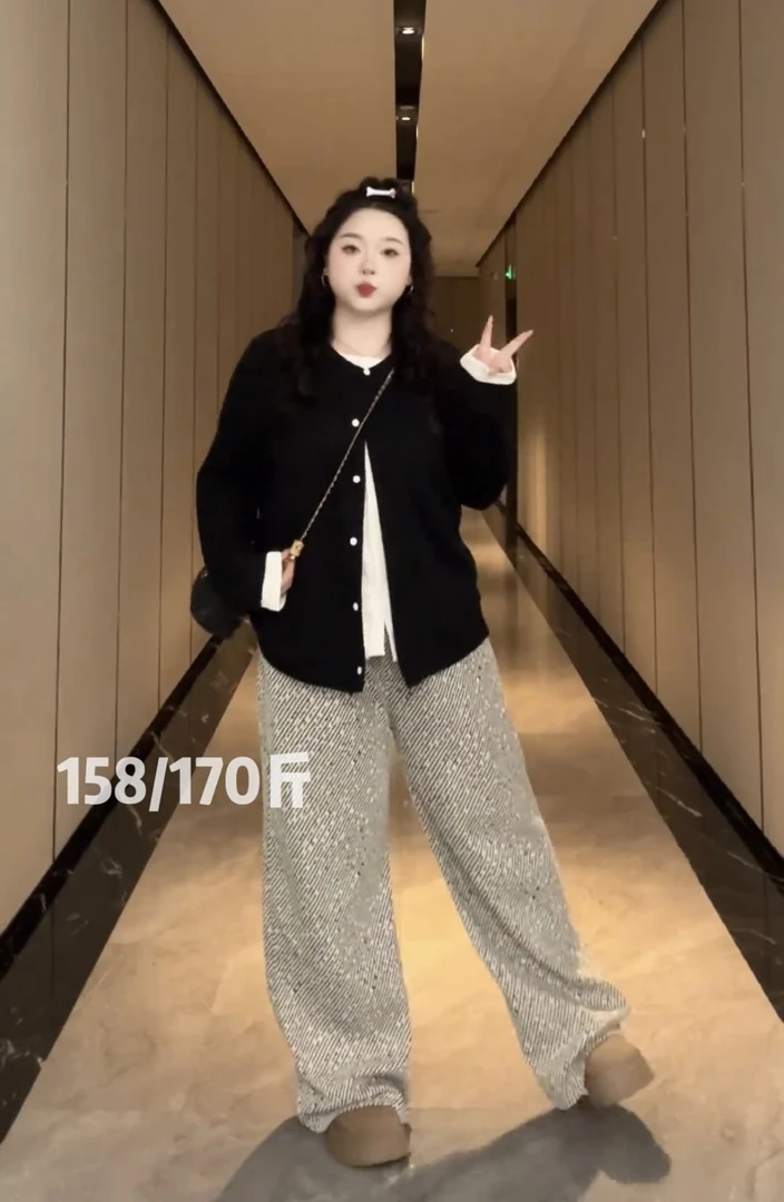 大码秋款开衫长裤33562#33565#