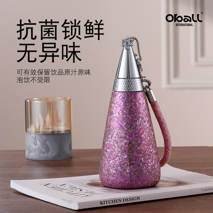 oball女生高颜值纯钛女神保温吸管水杯2024新款送礼便携钛杯子