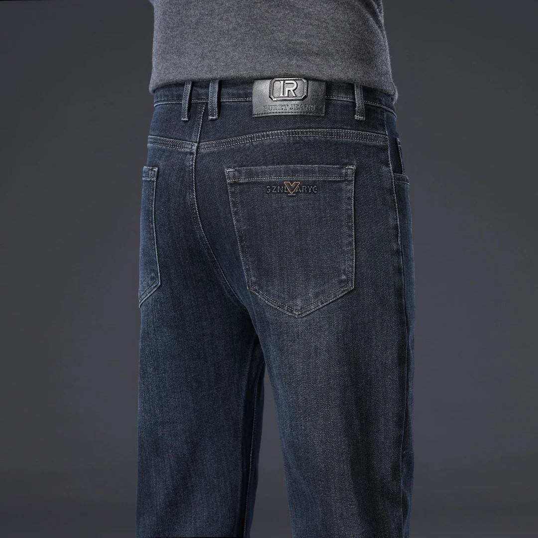 秋季新款男士牛仔裤弹力修身直筒百搭裤子男休闲宽松潮流商务长裤