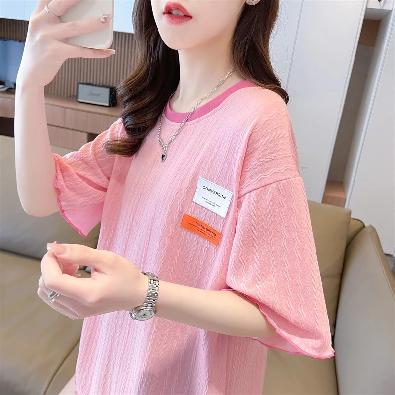 短袖哺乳t恤夏季薄外出宽松时尚辣妈产后遮肉百搭短款喂奶上衣潮