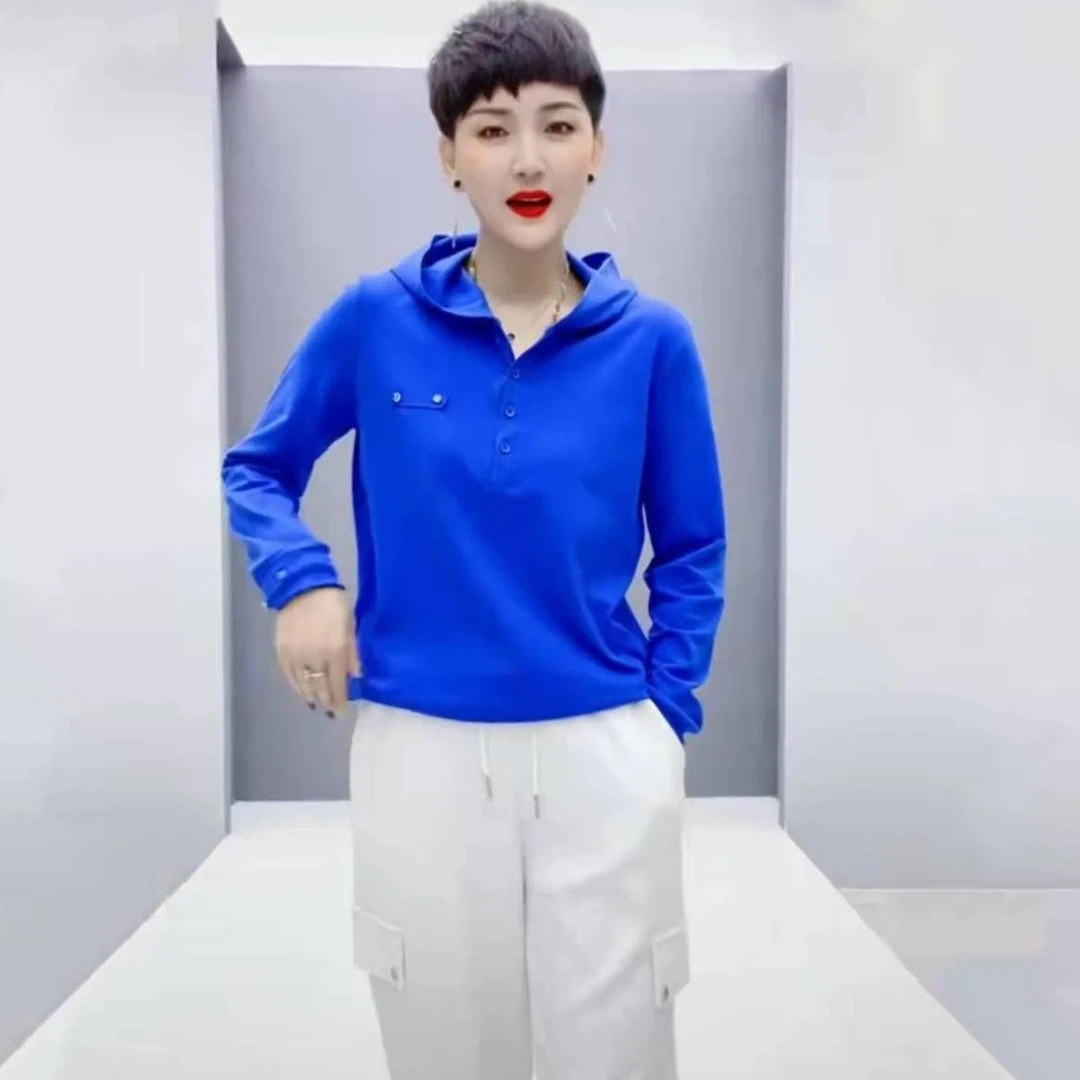 女士卫衣上衣长袖时尚休闲百搭连帽春秋显瘦春款网红洋气春季宽松