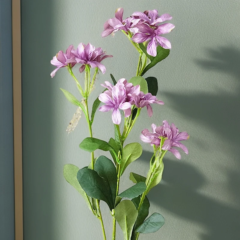 花仙悦影田园4头紫罗兰假花仿真花家居软装装饰婚庆摄影装饰花卉