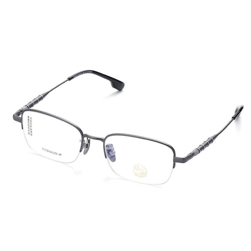 晶工匠天然水晶太阳镜石头镜男清凉养眼护目镜精巧款钛架半框高档