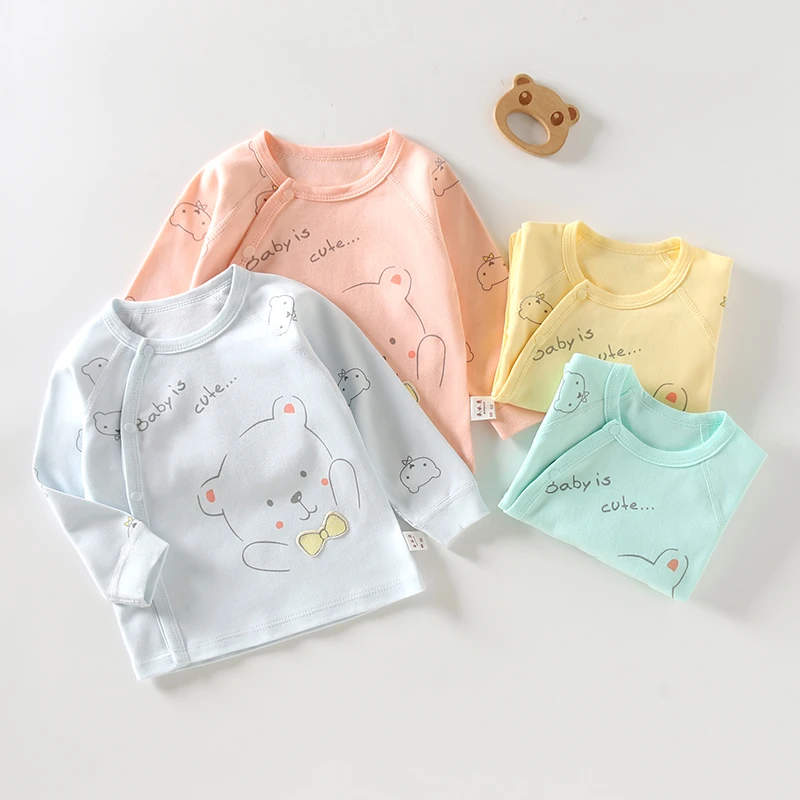 新生儿上衣婴儿衣服单件秋衣宝宝纯棉a类春秋款四季内衣无骨打底