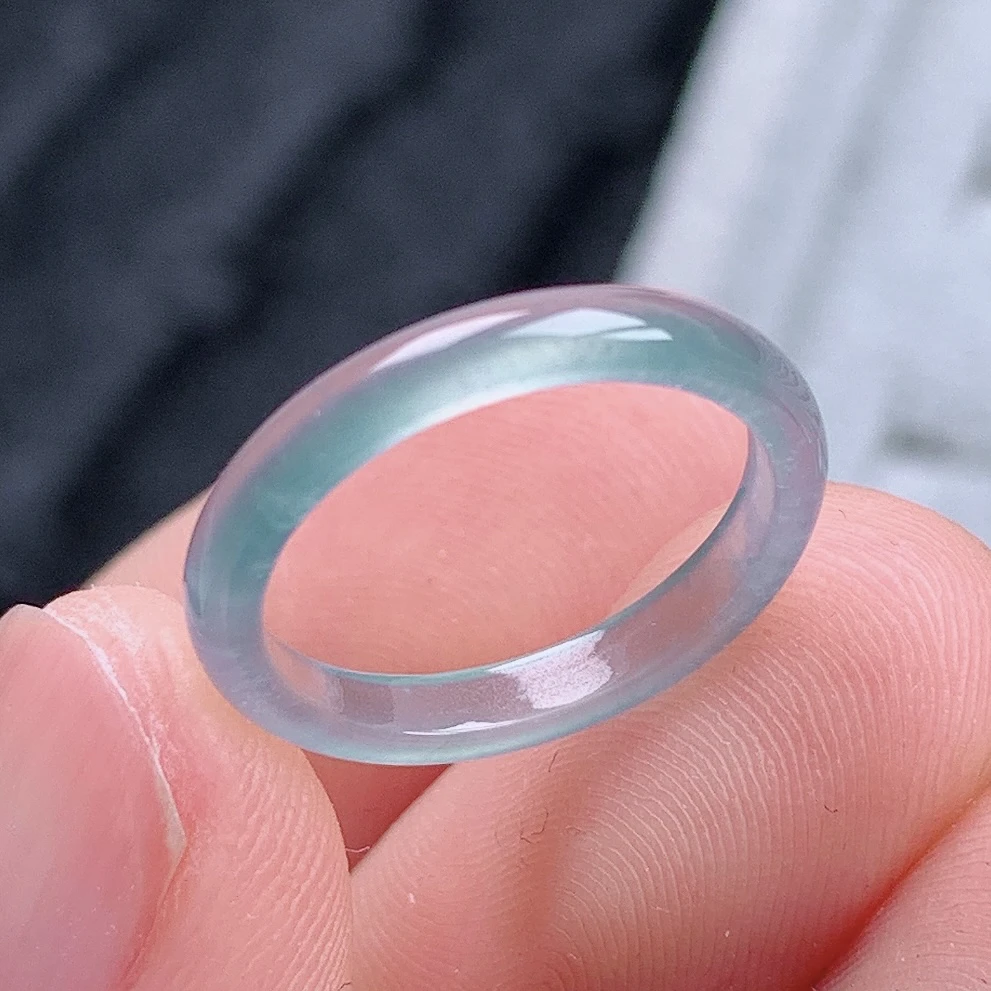 天然翡翠A货老坑冰种水润起胶翡翠戒指指环9号圈口内径15.2mm&29