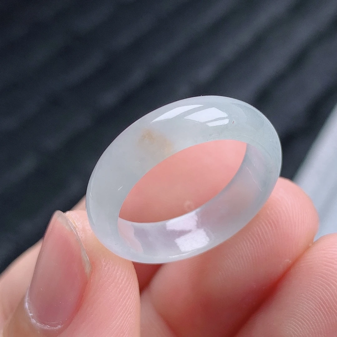 老坑冰种翡翠起胶飘金指环戒指尺寸：18.2-5.8-2.9mm17-18号圈口3S