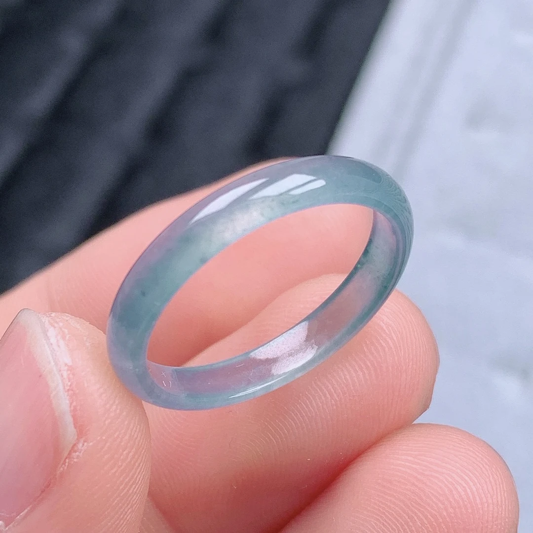 天然翡翠A货老坑冰种水润起胶戒指指环21-22号圈口内径19.4mm#60
