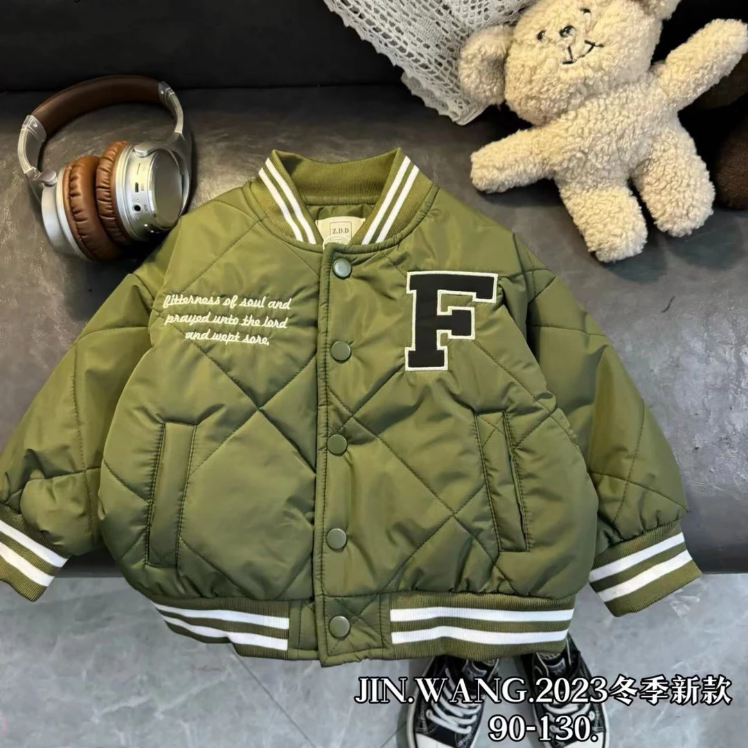 2023秋冬儿童新款棒球服飞行服夹棉外套