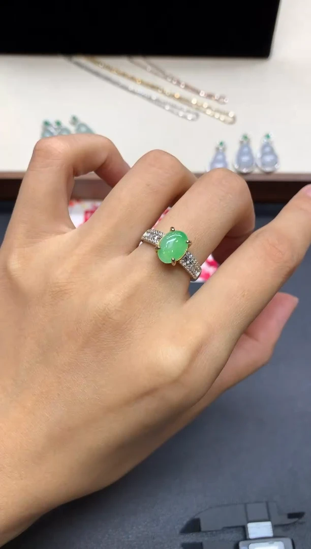 【闪购商品】翡翠戒指银S925镶嵌蛋面【无服务费】