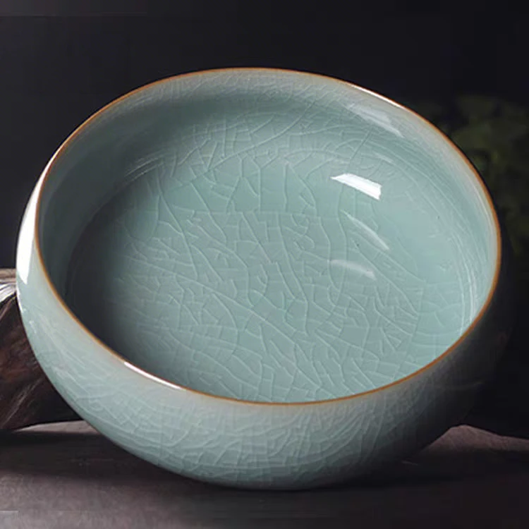 龙泉市茶具青瓷茶洗陶瓷杯洗笔洗冰裂开片高档大号家用烟灰缸花盆