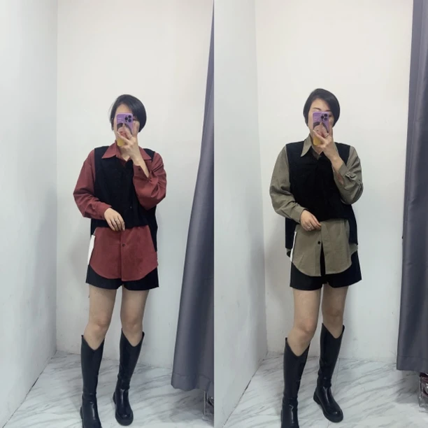 9063莎姐家韩版显瘦真两件衬衫
