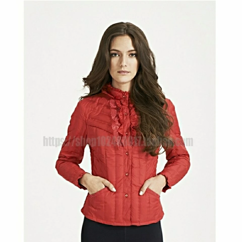 米兰春天红色轻薄短款女羽绒内胆羽绒服修身保暖秋冬洋气时尚