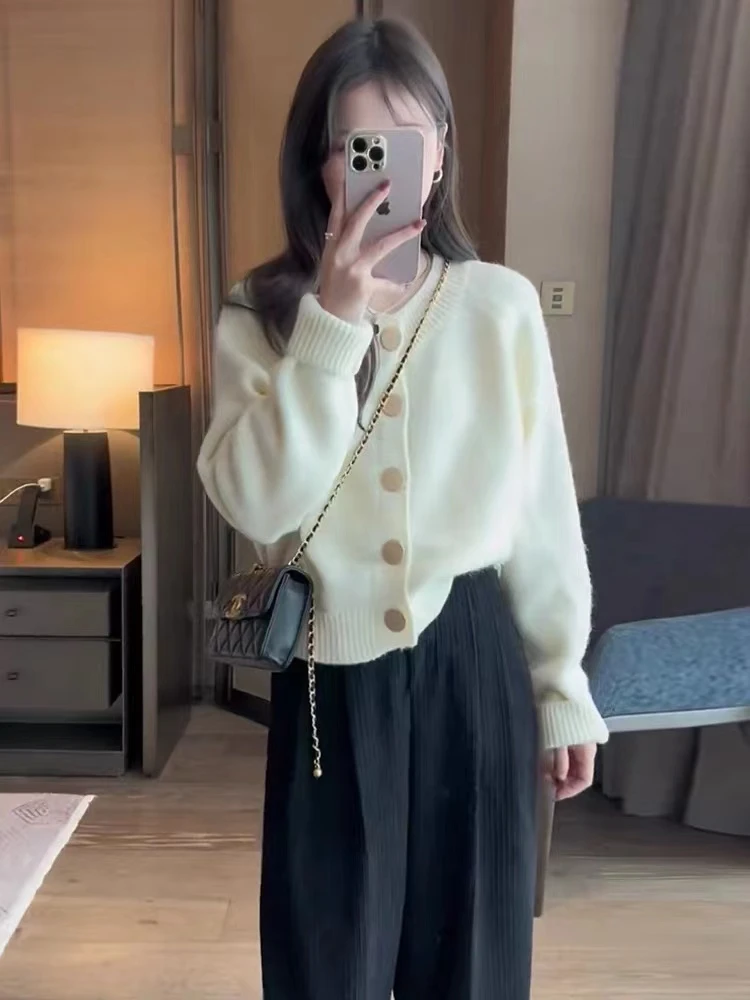 【高个子定制】纯色针织开衫毛衣