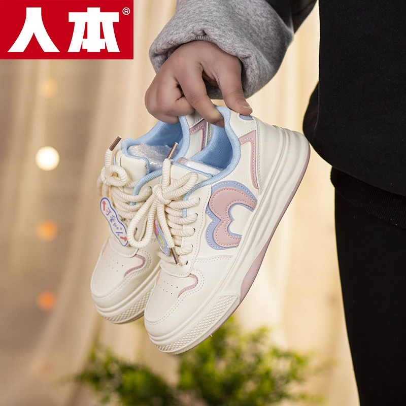 人本女生运动鞋春秋百搭透气春季学生ins低帮韩版潮鞋平底秋季