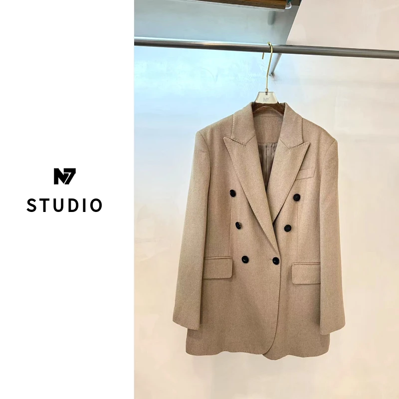 【N7】 2024春季新款极简时装100羊驼绒大衣  24-8087-1