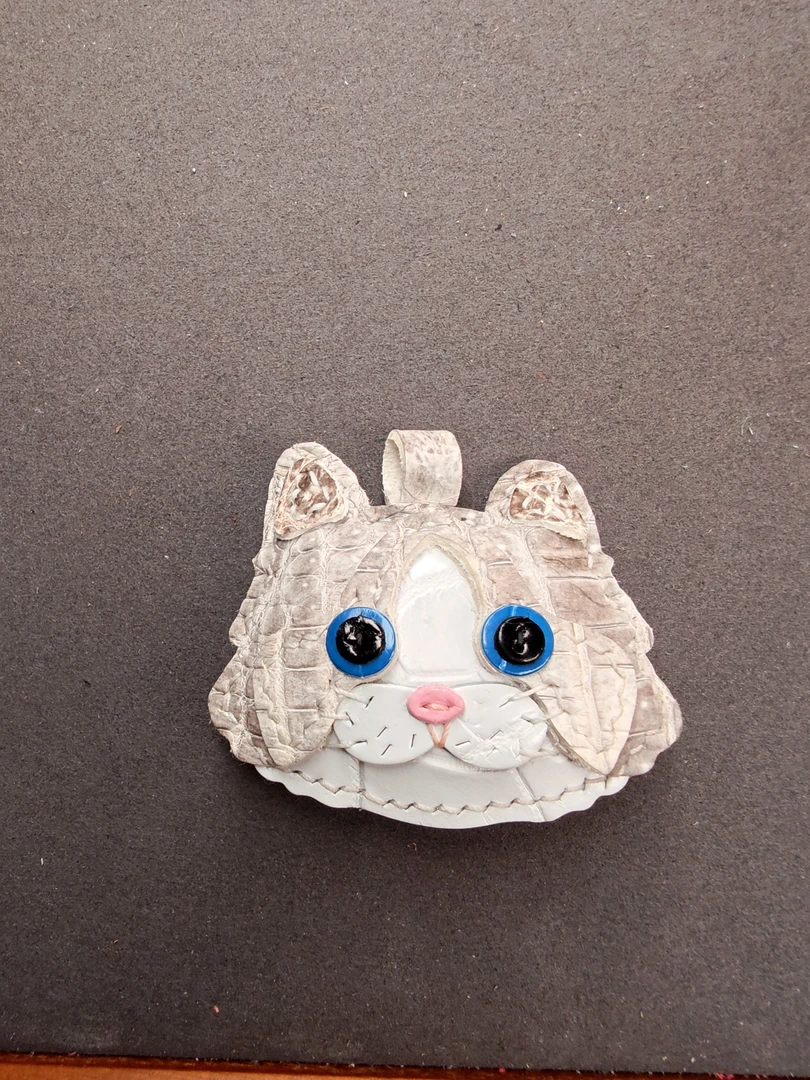 手工皮具布偶猫咪车钥匙扣挂件包包配饰可爱创意礼物全手缝蜡线