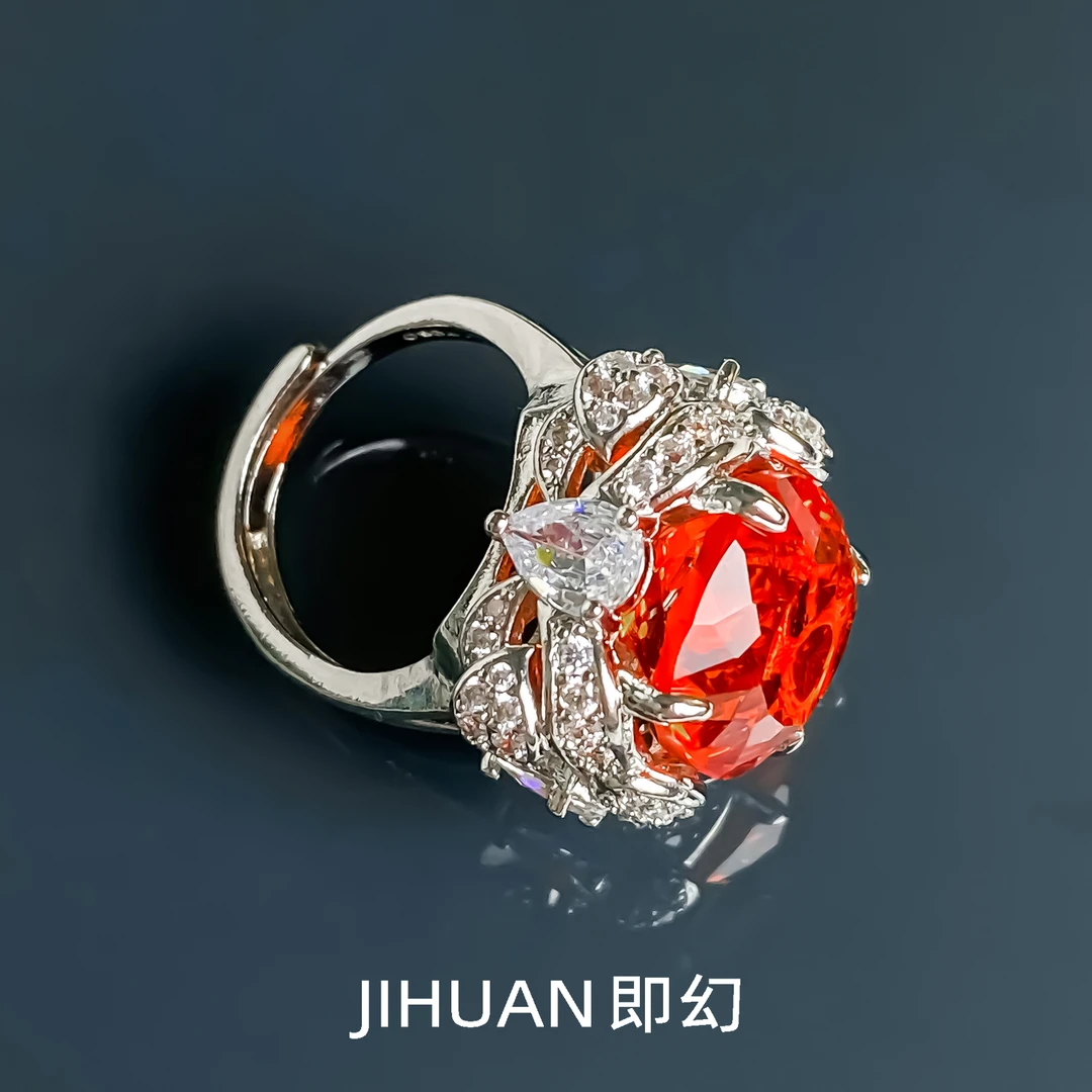 铜合金戒指 ♦歌丽那史J 橙色清新设计轻奢优雅戒指GR-7579