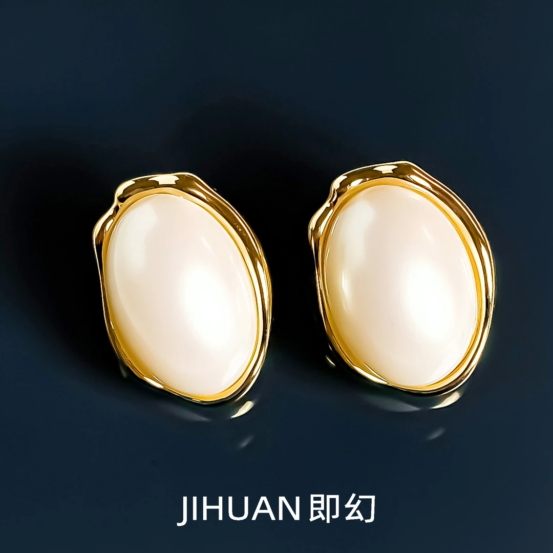 铜合金仿珍珠耳饰 欧美时尚高级简约小众优雅百搭珠珠耳环S-8452