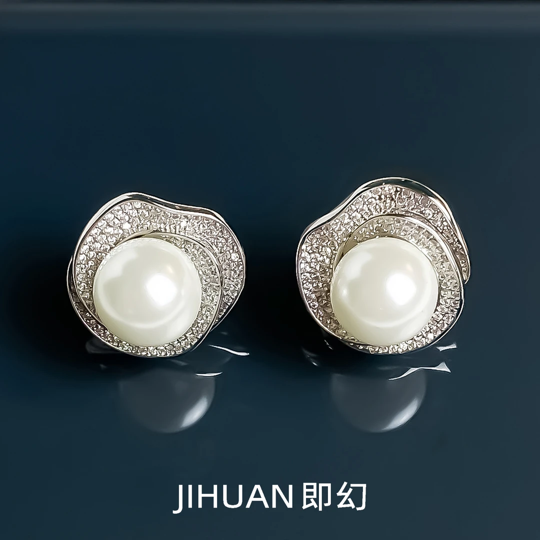 铜合金耳饰 ♦维多利亚A 法式优雅百搭轻奢时尚白色耳钉 GZ-7477