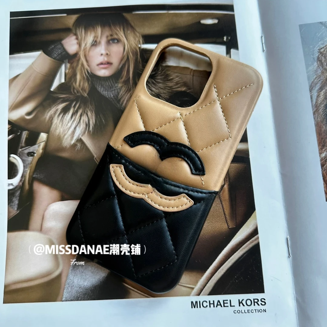 【苹果】斜纹三包金标皮质手机壳iPhone14promax/13/12
