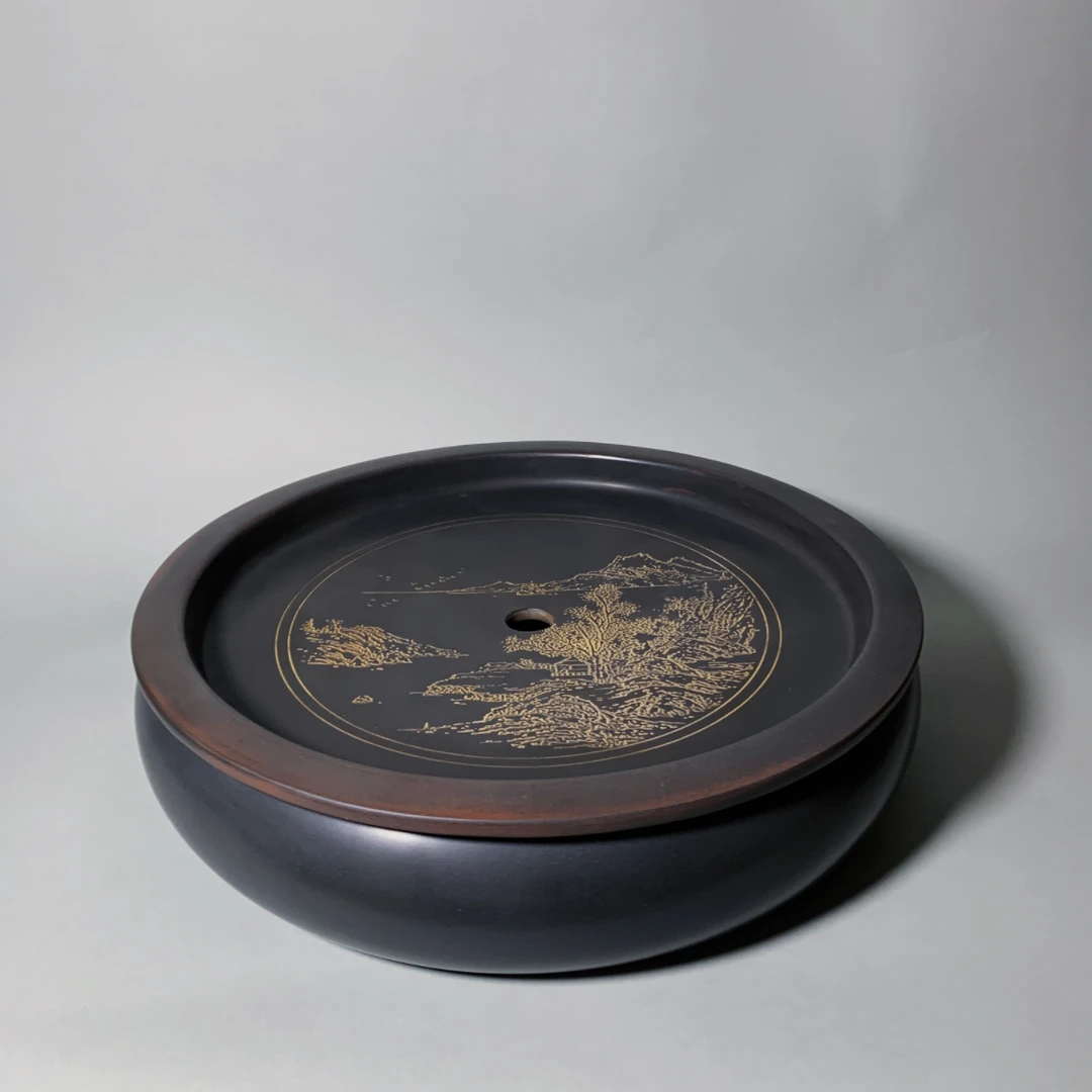 坭兴陶可蓄水茶盘宽32厘米