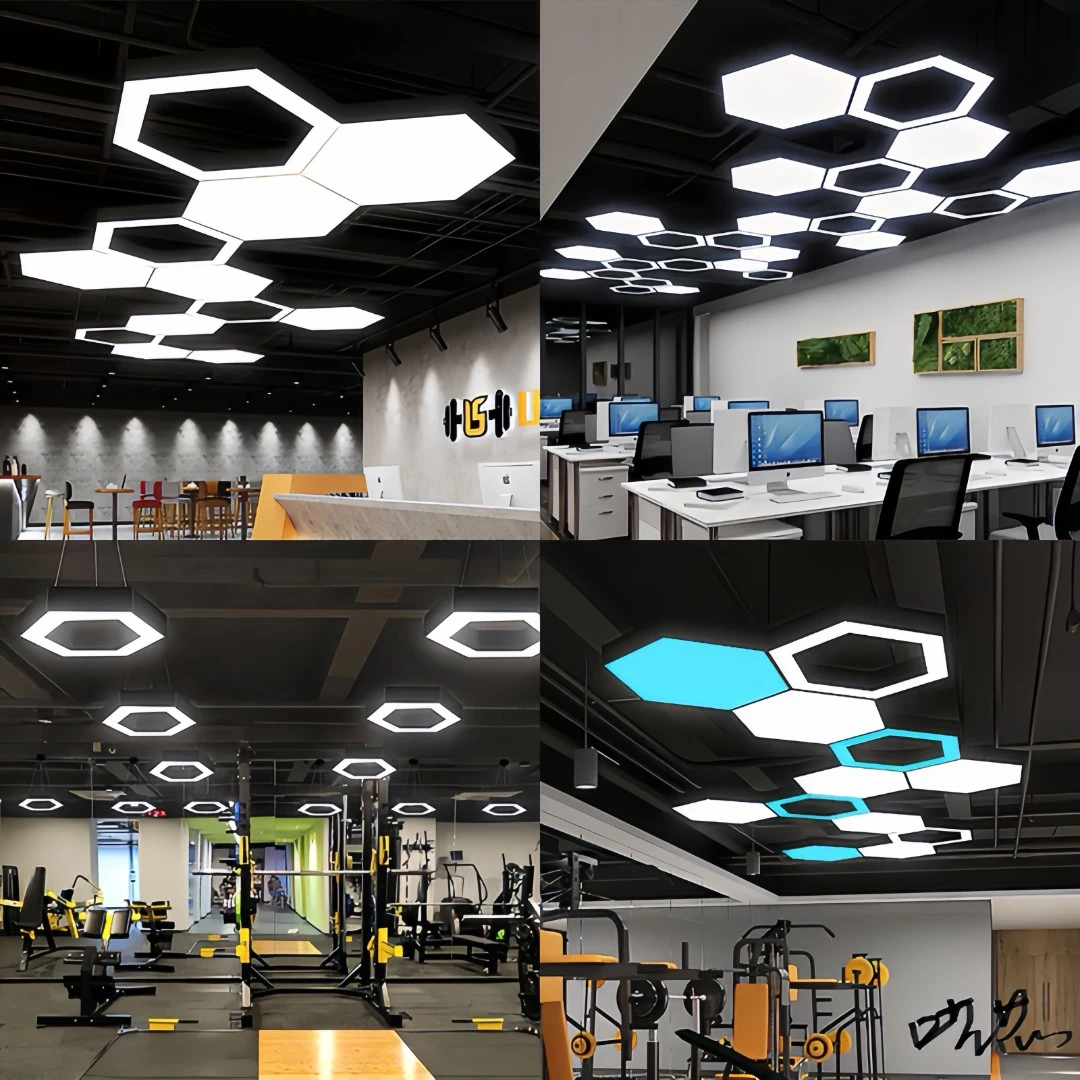 led健身房灯工业风造型字母灯商场超市网咖电竞灯舞蹈室办公吊灯