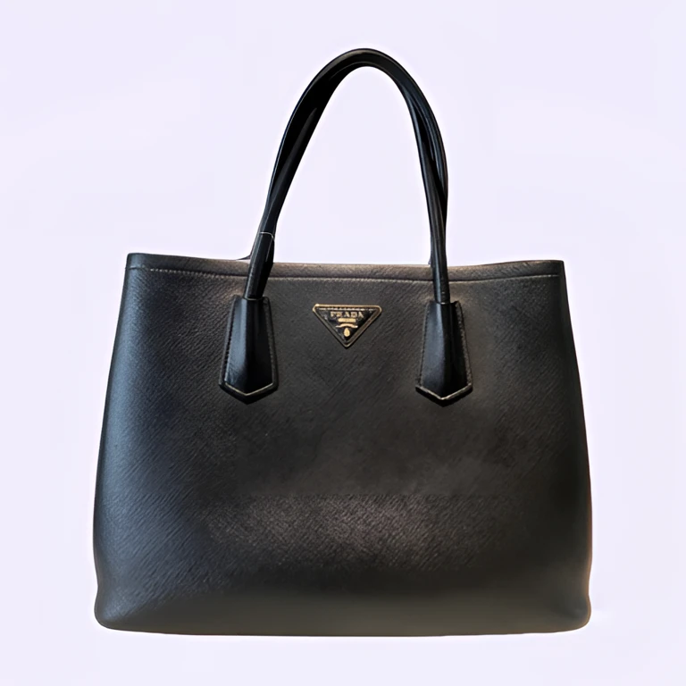 95新 Prada/普拉达 黑色手提包/38*18*28J35