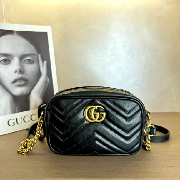 95新 GUCCI/古驰 马蒙盒子相机包