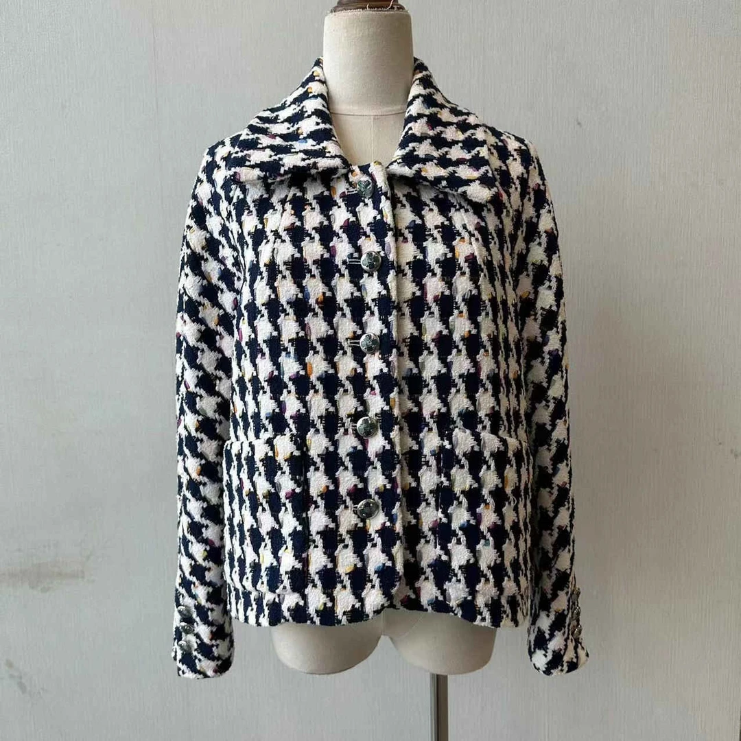 千鸟格粗花呢小香外套