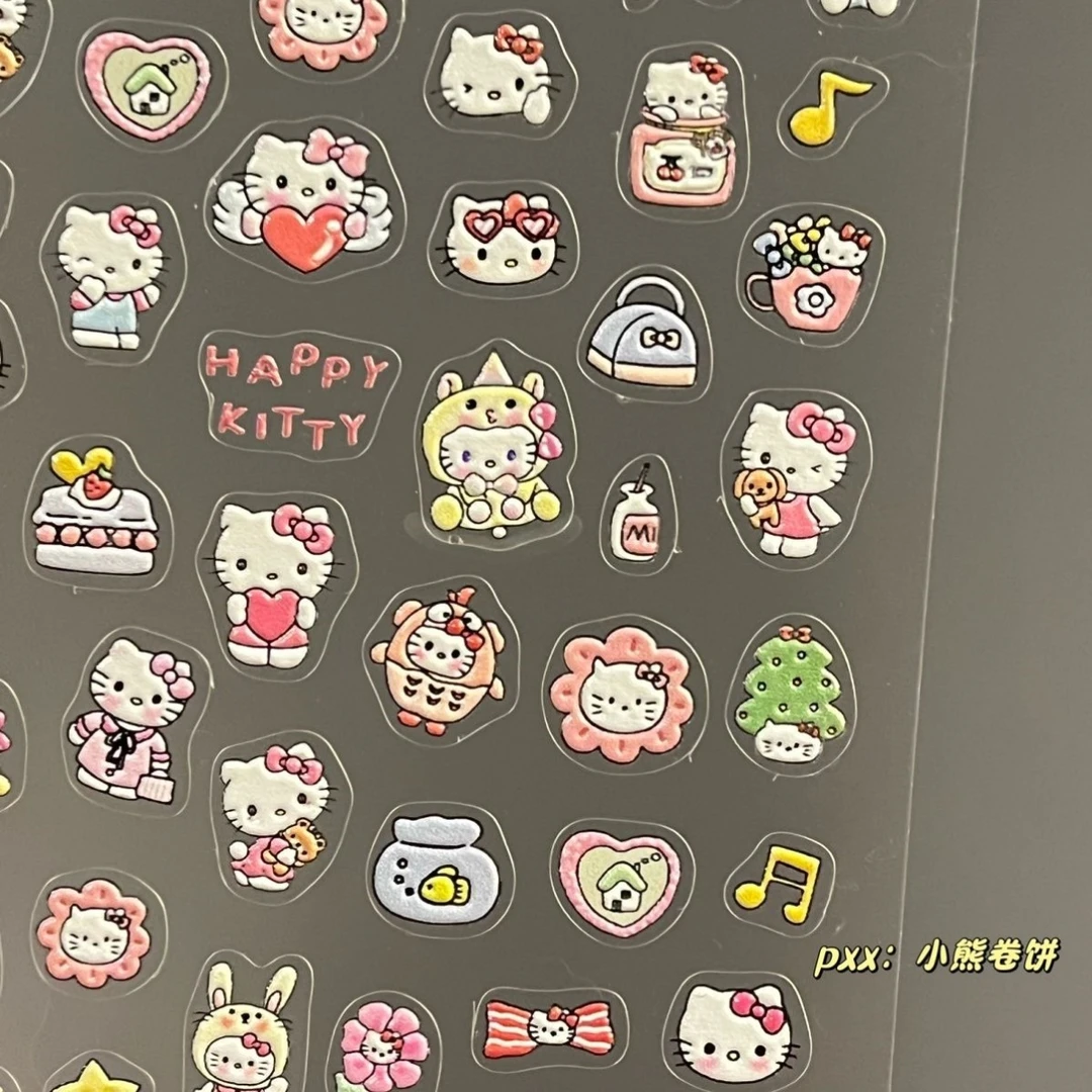 小红书同款可爱hellokitty猫纸浮雕立体凯蒂猫kt水杯手机