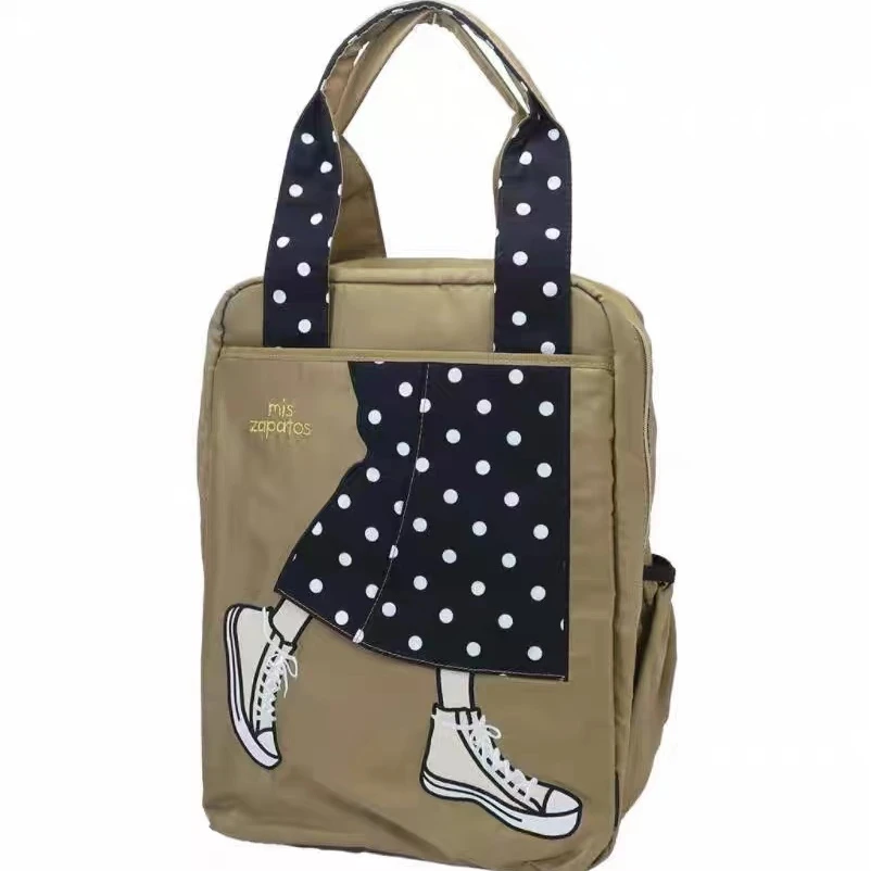 MISZAPATOS日系时尚多用妈咪双肩两用包日韩美腿刺绣多用包