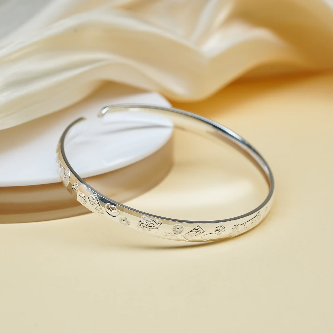 足银银制品 【小北珠宝】足银手镯19-7P20X79