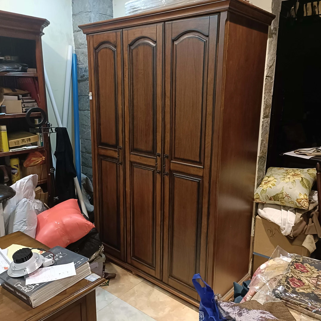 美式轻奢新中式古典欧式双门雕花成套衣柜 140*62*203cm