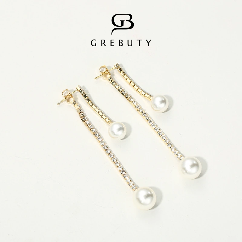 铜合金亚克力耳饰  新品 3299流苏珠珠耳饰